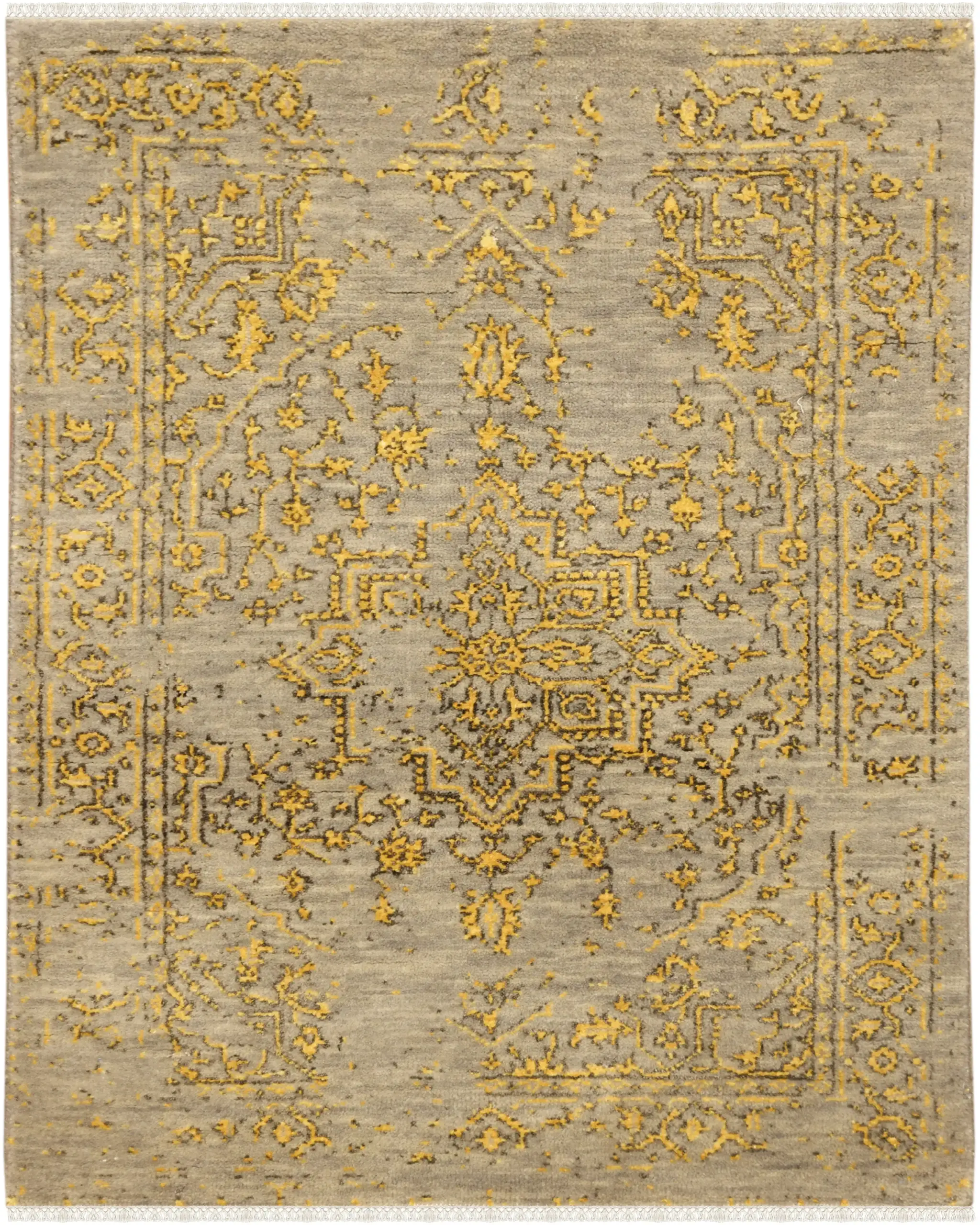 Regal Midnight Blossom hand knotted rug for living room