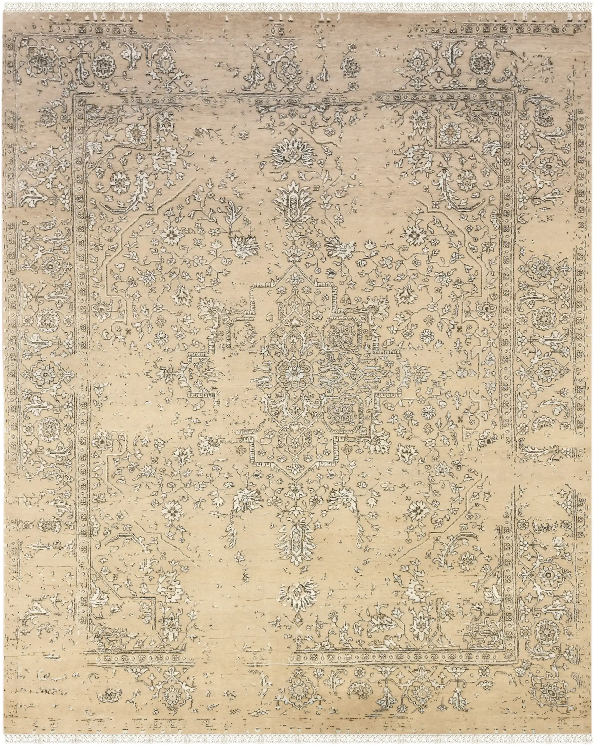 Terracotta Relic Medallion hand knotted rug for living room