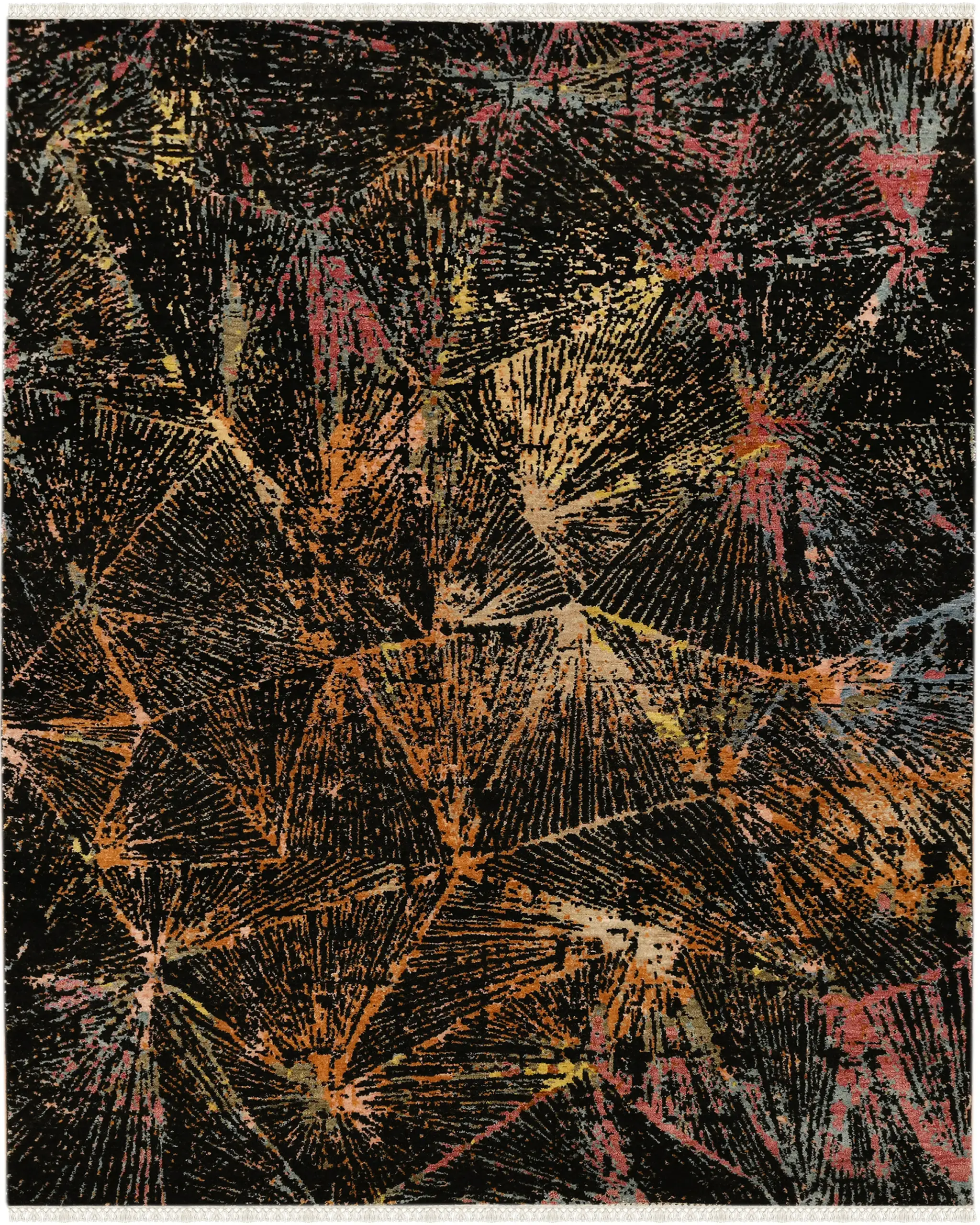 Molten Rust Abstract hand knotted rug for living room