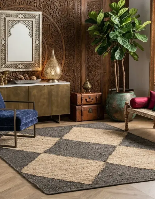 Grey Handmade Flatweave Rug | Custom Size Durrie