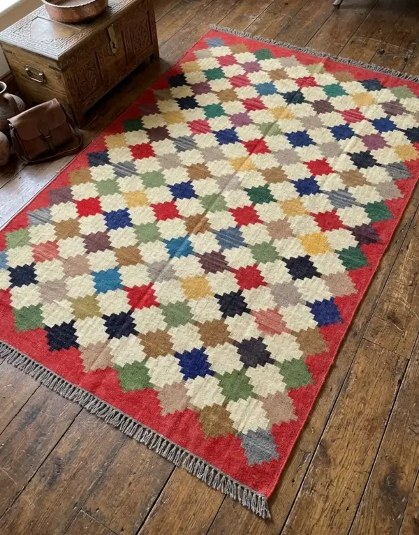 Ivory Handmade Flatweave Rug | Custom Size Durrie