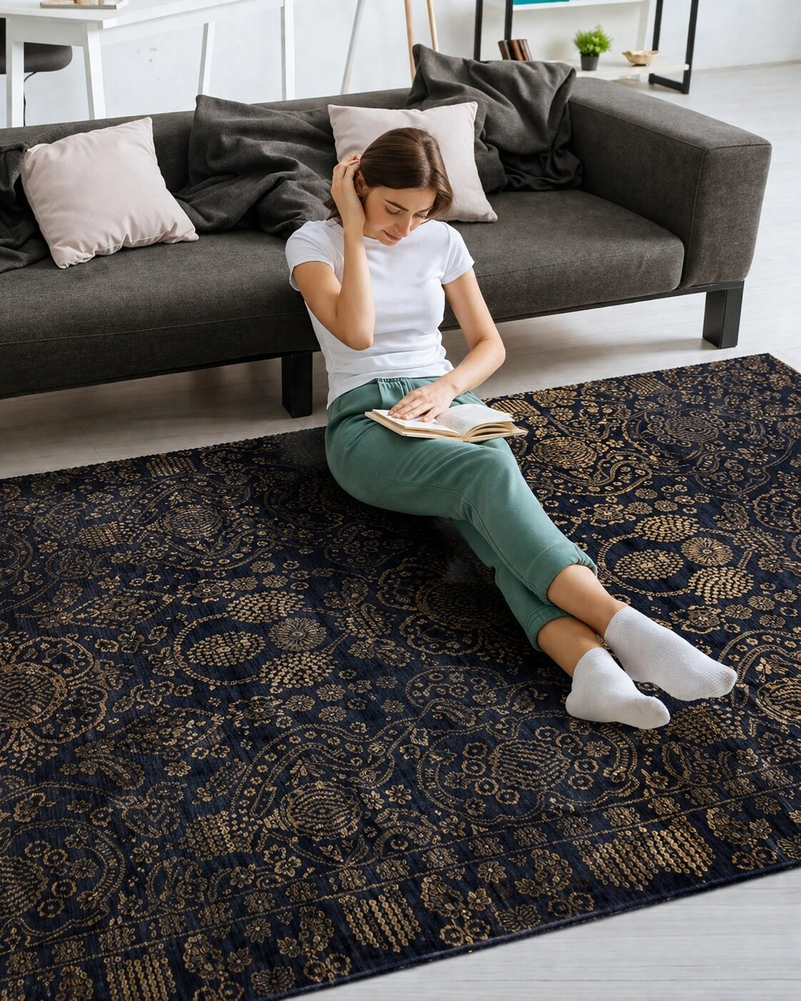Handmade rug from Jaipur Carpet Studio factory